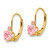 14k Madi K Pink Cubic Zirconia Heart Leverback Earrings