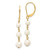 4-6mm Semi-round FW Cultured Pearl Graduated Leverback Earrings