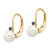 14k 5-5.5mm White Round FW Cultured Pearl Sapphire Leverback Earrings