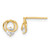 14k Yellow Gold Polished Cubic Zirconia Circles Post Earrings