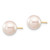 14k 7-8mm Round White Saltwater Akoya Cultured Pearl Stud Post Earrings