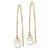 14k 7-8mm White Teardrop FW Cultured Pearl Box Chain Threader Earrings