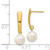 14K 6-7mm White Round Freshwater Cultured Pearl Dangle Post Earrings