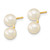 14k 6-7mm White Round FW Cultured Double Pearl Post Earrings