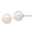 14k White Gold 9-10mm White Round FW Cultured Pearl Stud Post Earrings