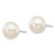 14k White Gold 9-10mm White Round FW Cultured Pearl Stud Post Earrings