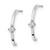 14k White Gold Cubic Zirconia J Hoop Post Earrings