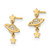 14k Cubic Zirconia Saturn and Stars Dangle Post Earrings