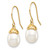 14K 7-8mm White Rice Freshwater Cultured Pearl Dangle Earrings