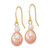 14k 7-8mm White/Pink Round/Rice FW Cultured Pearl Dangle Earrings