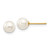 14k 5-6mm Round White Saltwater Akoya Cultured Pearl Stud Post Earrings