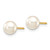 14k 5-6mm Round White Saltwater Akoya Cultured Pearl Stud Post Earrings