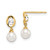 14K Madi K White Freshwater Cultured Pearl Cubic Zirconia Dangle Post Earrings