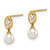14K Madi K White Freshwater Cultured Pearl Cubic Zirconia Dangle Post Earrings