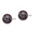 14k White Gold 8-9mm Black Round FW Cultured Pearl Stud Post Earrings