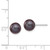 14k White Gold 8-9mm Black Round FW Cultured Pearl Stud Post Earrings