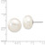 14k White Gold 12-13mm White Button FW Cultured Pearl Stud Post Earrings