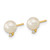 14k 5-5.5mm White Round Freshwater Cultured Pearl Cubic Zirconia Post Earrings