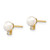 14K Madi K 4-5mm White Round FW Cultured Pearls Cubic Zirconia Post Earrings
