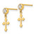 14k Madi K Cubic Zirconia Children's Cross Dangle Post Earrings