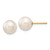 14k 8-9mm White Round Freshwater Cultured Pearl Stud Post Earrings