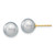 14k 8-9mm Grey Round Freshwater Cultured Pearl Stud Post Earrings