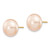 14k 11-12mm Pink Button FW Cultured Pearl Stud Post Earrings