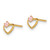14k Madi K Pink Cubic Zirconia Open Heart Post Earrings
