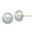 14k 10-11mm Grey Button FW Cultured Pearl Stud Post Earrings