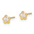 14K Polished Flower with Cubic Zirconia Post Earrings