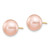 14k 9-10mm Pink Button FW Cultured Pearl Stud Post Earrings