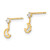 14k Madi K Moon Dangle with Cubic Zirconia Post Earrings