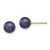14k 6-7mm Black Round Freshwater Cultured Pearl Stud Post Earrings