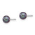 14k White Gold 5-6mm Black Round FW Cultured Pearl Stud Post Earrings