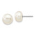 14k White Gold 8-9mm White Button FW Cultured Pearl Stud Post Earrings