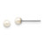 14k White Gold 3-4mm White Round FW Cultured Pearl Stud Post Earrings