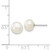 14k WG 7-8mm White Button FW Cultured Pearl Stud Post Earrings