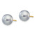 14k 8-9mm Grey Button FW Cultured Pearl Stud Post Earrings