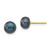 14k 6-7mm Black Button FW Cultured Pearl Stud Post Earrings