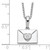 White Ice Sterling Silver Rhodium-plated 18 Inch Diamond Heart Envelope Necklace with 2 Inch Extender