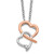 White Ice Sterling Silver Rhodium-plated Rose-tone 18 Inch Diamond Hearts Necklace with 2 Inch Extender