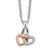 White Ice Sterling Silver Rhodium-plated Rose-tone 18 Inch Diamond Hearts Necklace with 2 Inch Extender