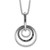 White Night Sterling Silver Rhodium-plated Black Diamond Circle 18 Inch Necklace with 2 Inch Extender