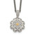 Shey Couture Sterling Silver with 14K Accent 18 Inch Diamond Vintage Flower Necklace