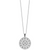 White Night Sterling Silver Rhodium-plated Black Diamond Circle Pendant 18 Inch Necklace with 2 Inch Extender