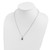 White Night Sterling Silver Rhodium-plated Black and White Diamond Teardrop Pendant 18 Inch Necklace with 2 Inch Extender