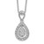 14K White Gold Lab Grown Diamond Teardrop Pendant Necklace