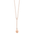 14k Rose Gold Diamond Teardrop with Flower Dangle 18in Necklace
