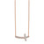 14k Rose Gold Diamond Sideways Cross 18in Necklace