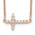 14k Rose Gold Diamond Sideways Cross 18in Necklace